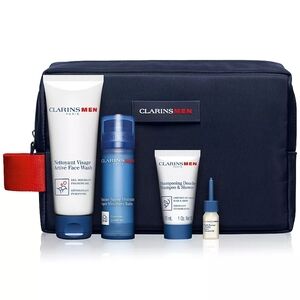 Clarins 5 Piece Mens Facial Hydration Essentials Skincare Set NIB $88 Retail